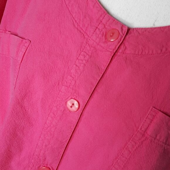Only Necessities Pink Casual Button Down Short Sleeve Shirt - Picture 2 of 6